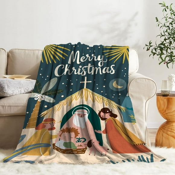 Christmas Flannel Blanket AC Conditioning Blanket Sofa Blanket Bedroom And Office Blanket Warm Soft Throw Blanket for Bed Couch Sofa