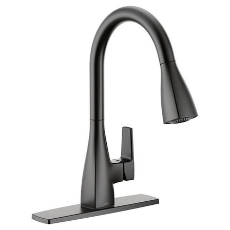 Moen 76160BL Slate Matte black one-handle high arc pulldown kitchen faucet