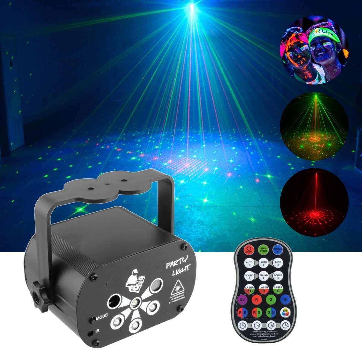 Indoor Portable LED Laser Light Projector w/Remote 