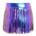 thumbnail image 5 of iiniim Girls Metallic Tassels Latin Dance Shorts Jazz Cha-cha Disco Party Performance Dancewear Blue 16, 5 of 7