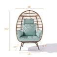 thumbnail image 2 of Oversized Outdoor Wicker Egg Chair, 360lbs Capacity Egg Shaped Outdoor Lounge Chair with Water Resistant Cushion, Hand-Woven Basket Patio Chair for Porch/Balcony/Garden/Lawn, 2 of 7