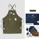 thumbnail image 4 of Jumpingount Delantal de trabajo Cafeshop Traje Algodón Mano de obra Hogar Restaurante Servicio ajustable Traje Ropa de jardinero Cuerpo del baño Verde oscuro Jumpingount CE015882-06, 4 of 6