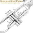 thumbnail image 3 of Bb Trumpet for Beginners - Silver, Includes Hard Case, 7C Mouthpiece, Cleaning Cloth & Gloves, 3 of 7
