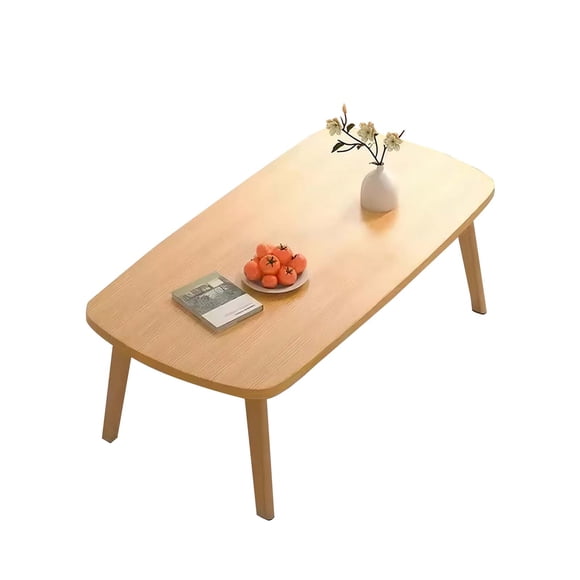 MIUUKA Collapsible Computer Desk for Small Spaces - 31.5" Portable Office Table - Space-Saving, Minimalist Design - Ideal for Bedroom, Study, Living Room, Dorm - Easy Storage,Wood Color