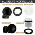 thumbnail image 4 of Westbrass 1-1/2" Tip-Toe Bathtub Drain Plumber's Pack with Two-Hole Elbow and ABS Fittings, Powder Coat White, 4 of 12