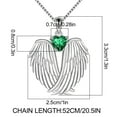 thumbnail image 3 of Lovskoo Angel Wings Necklace 925 Sterling Silver Guardian Angel Wings Pendant Necklace Birthstone Necklace for Women Christmas Jewelry Gifts Green, 3 of 6