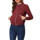 thumbnail image 5 of Chaqueta de moto ligera con cuello alzado y cierre para mujer INSPIRE CHIC L Burdeos, 5 of 8