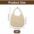 thumbnail image 2 of Bolso bohemio de paja tejida para mujer, bandolera, bolso tote rectangular, tejido natural peruano con interior de poliéster., 2 of 6