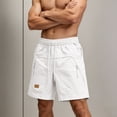 thumbnail image 7 of Besolor Men's Cargo Shorts Wide Leg Casual Loose Outdoor Running Hiking Drawstring Elastic Waist Knee Length Shorts with Pockets(X-Large,White), 7 of 7