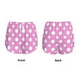 thumbnail image 3 of Susaid Purple And White Polka Dot Print Women's High Waisted Running Shorts Quick Dry Athletic Gym Track Workout Shorts Zip Pocket-Large, 3 of 7