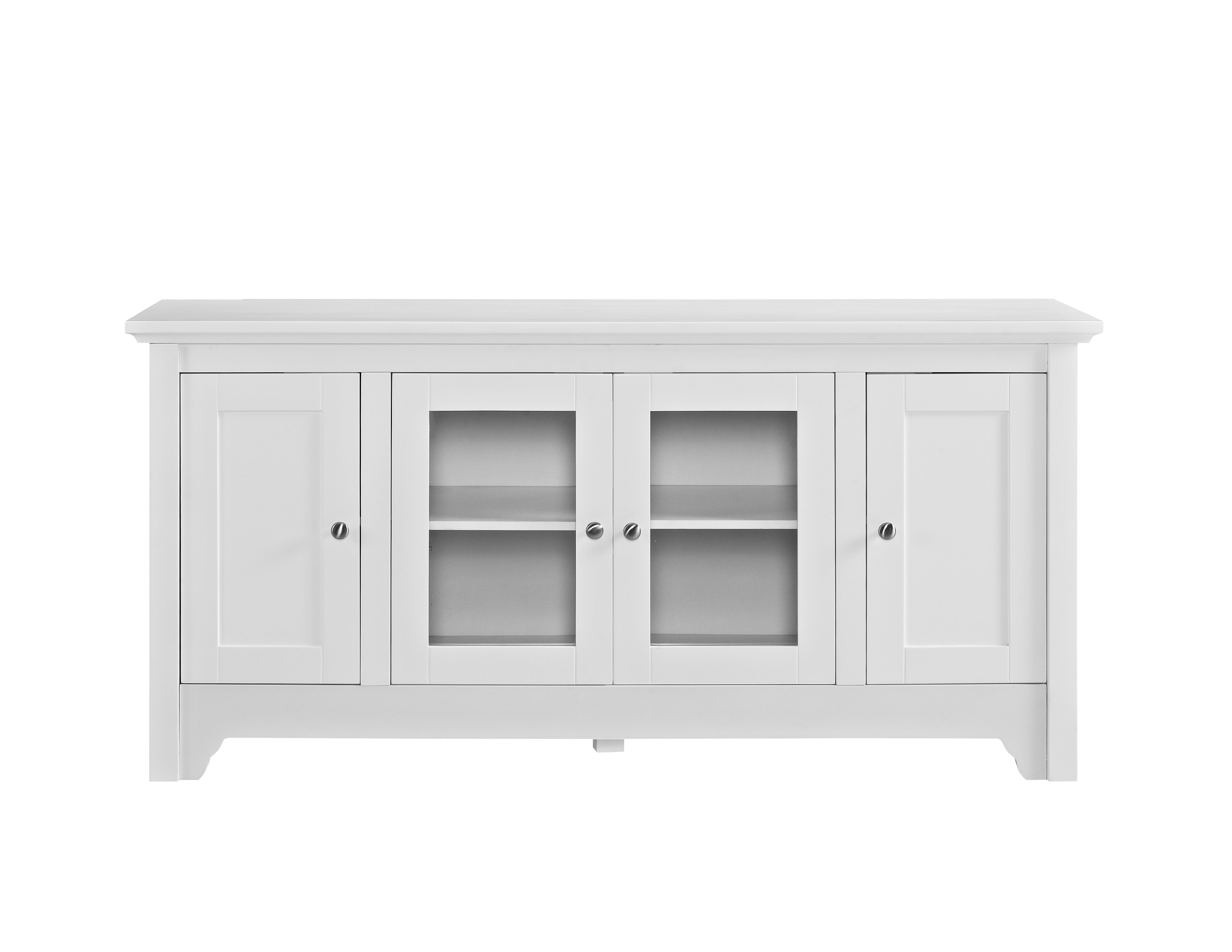 Walker Edison White Wood TV Stand for TVs up to 58"