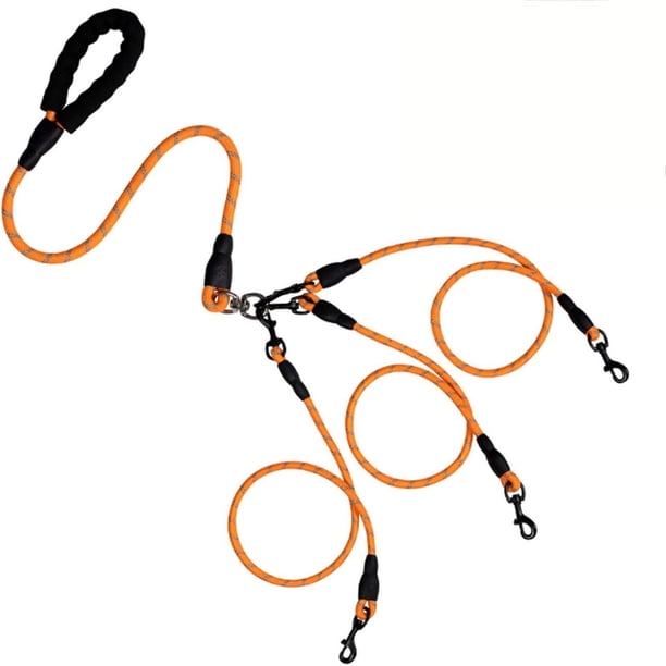 Correa para Perros Xiying 2 En 1 Resistente con Asa Acolchada | Ganchos Giratorios de 360° y Divisores Desmontables | Cuerda de Nailon de 1,4 M para Varios Perros | Costuras Reflectantes para Paseos