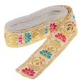 thumbnail image 1 of Bearachild Rollo de cinta de Jacquard de costura de estilo nacional decoración de manualidades DIY amarillo Tela de costura y artesanía Blanco 45 mm x 7 m, 1 of 1