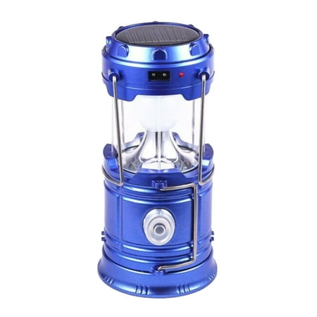 Rechargeable Camping Lantern Solar Powered Hand Crank Flashlight Lantern Led Blue