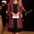 thumbnail image 5 of HongQid Women's Sheer Chiffon Cardigan, 3/4 Sleeve Open Front Duster Rhinestone Trim Edge, Lightweight Layering Jacket Wedding Formal Elegant Evening Outfit Clothing Ladies Dressy Cover Up, 5 of 7