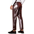 thumbnail image 3 of INSPIRE CHIC Metallic Pants for Men's Straight Leg Sparkly Pants Disco Party Shiny Trouser 34 Red, 3 of 5