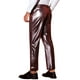 thumbnail image 3 of Pantalones metálicos INSPIRE CHIC para hombres, pantalones rectos brillantes para fiesta disco, pantalones brillantes 30 rojos, 3 of 5