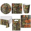 Hunting Camo Birthday Party Set 51 Pieces,9" Plate,Luncheon Napkin,Plastic Table Cover,9 Oz. Cup,Loot Bags,Invitation
