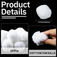 thumbnail image 3 of 24Pcs White Wool Pom Pom Fluffy Pompom Balls Bulk 5cm Soft Felt Fuzzy Round Handmade Decoration Hanging Garland Ornaments Ball for DIY Art Craft Home Party Christmas Accessories DIY, 3 of 7