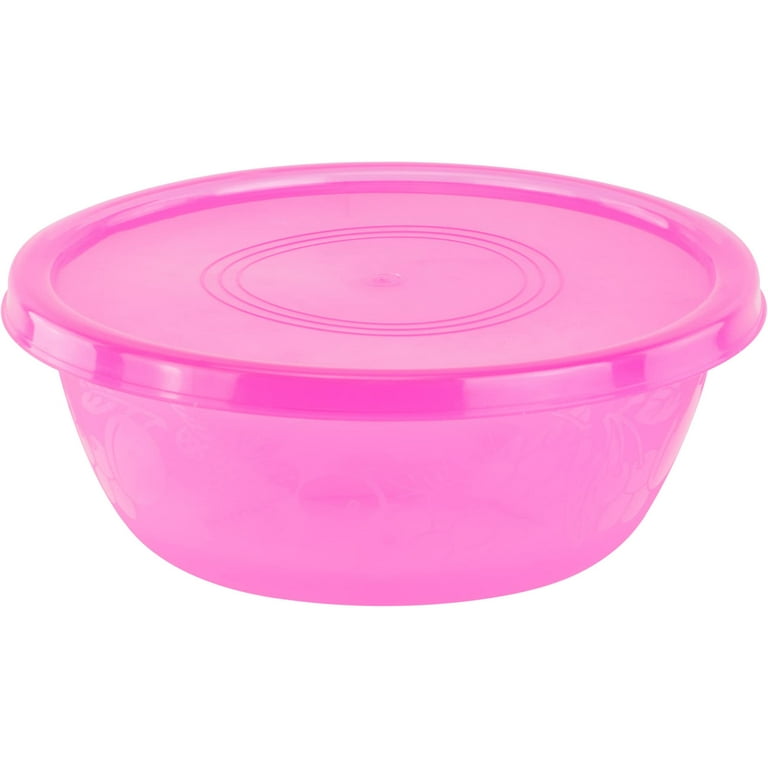 TABBERAS Mixing bowl with lid, pink/red, 4 qt - IKEA
