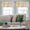 thumbnail image 3 of LALILO Kitchen Curtain Valance Yellow White Check Rod Pocket Window Curtain 52"x 18" Set of 2, 3 of 6