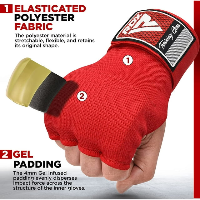RDX Bandeaux de Boxe pour les Mains Gants Intérieurs Rapides 75 cm Sangles de Poignet Longues Rembourrées