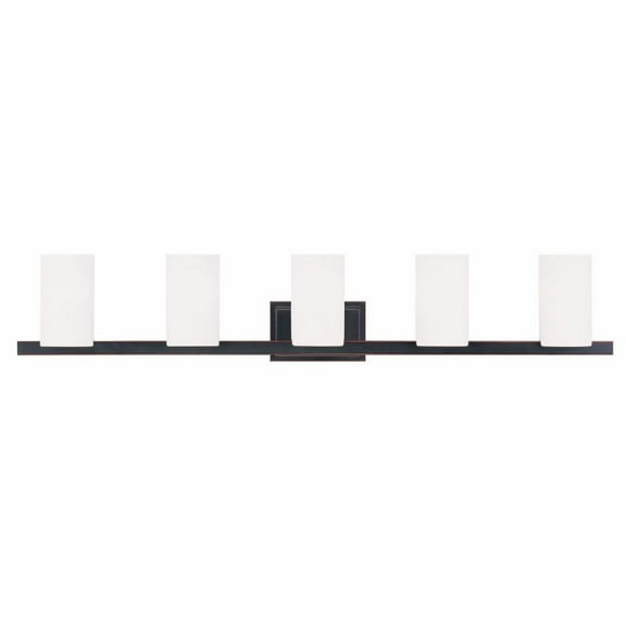 5 Light Bathroom Light in Contemporary Style 43.75 inches Wide By 7.5 inches High-Olde Bronze Finish Bailey Street Home 218-Bel-1119503