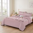 thumbnail image 2 of Twin XL Quilt Set 68''x98'', Pink Lightweight Summer Bedspread Coverlet Set with 2 Pillow Shams, She Leaves A Little SPARKLE Wherever She Goes Breathable All Season Quilt Bedding for Dorm/Guest Room, 2 of 9
