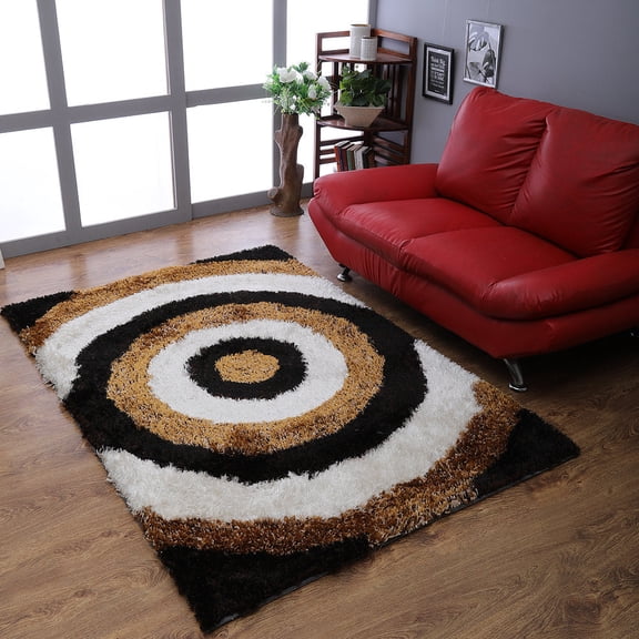 Rugsotic Carpets Hand Tufted Shag Eco-Friendly 8'x10' Rectangle Multicolor Geometric High Pile Thick Handmade Anti Skid Indoor Area Rug K00082