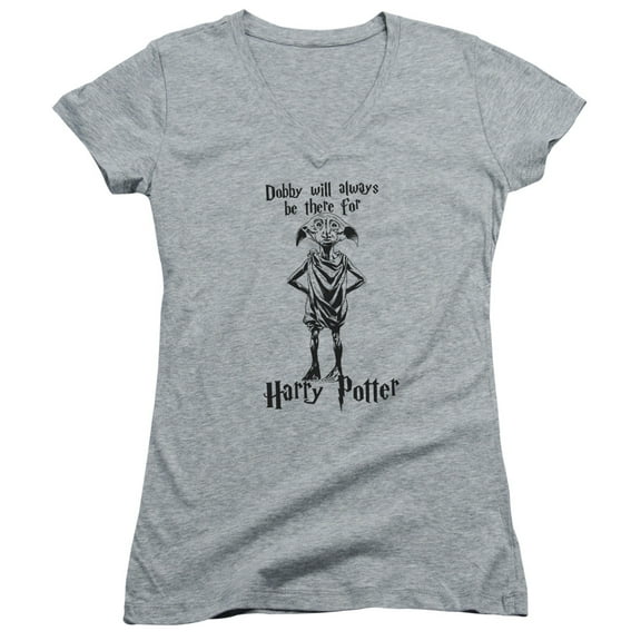 Trevco Harry Potter & Always Be There-Junior V-Neck T-Shirt, Athletic Heather - Small