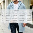 thumbnail image 3 of Men Winter Cardigan Jacket Hooded Button Mid Long Down No Zip Casual Long Sweatshirt Outerwear with Pockets Ribbed Cuffs, 3 of 7