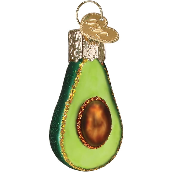 Old World Christmas Mini Avocado - One Glass Ornament 1.75 Inch, Glass - Ornament Fruit Pear Shaped 87001