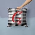 thumbnail image 2 of Letter G Initial Monogram - Houndstooth Black Fabric Decorative Pillow, 2 of 4
