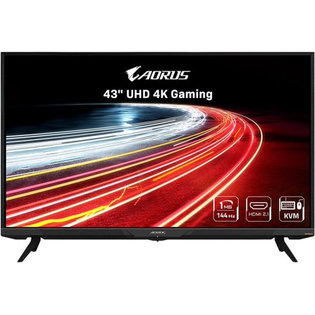 UPC: 0889523024935 | AORUS 43  QLED 4K 144Hz Gaming Monitor 1ms FreeSync Premium Pro (AMD Adaptive Sync)  UHD 3840 x 2160  Built-in Speakers  1 x Display Port 1.4  2 x HDMI 2.1  2 x USB 3.0  KVM w/ USB Type-C  FV43U