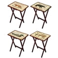 thumbnail image 1 of Cape Craftsmen Rustic Lodge Classic TV Dinner Folding Trays with Storage Rack Set of 4, 1 of 5