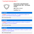 thumbnail image 2 of Exhaust Line to Manifold Gasket - Compatible with 1988 - 1993 Honda Prelude 1989 1990 1991 1992, 2 of 2