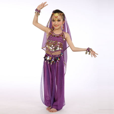 Handmade Children Girl Belly Dance Costumes Kids Egypt Dance Cloth