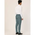 thumbnail image 5 of Unique Bargains Men's Plaid Pants Casual Slim Fit Flat Front Skinny Checked Dress Pants 38 Green, 5 of 6