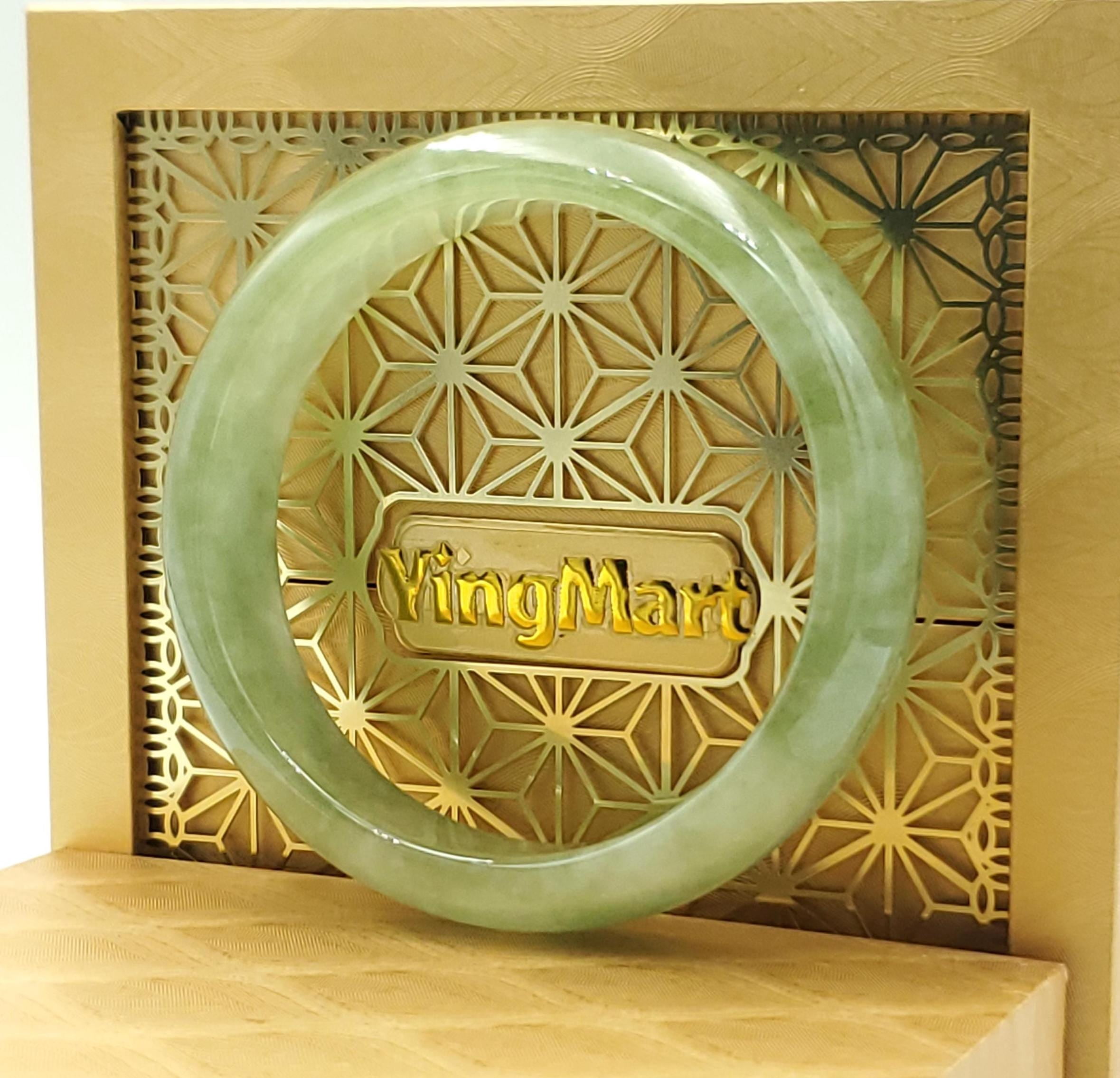 Jade Bangle 48-60mm up | Yingmart Olive Green Jade Jadeite Bracelet for Men, Women, Grandmother, Sister – Vintage Elegance (50-52mm)