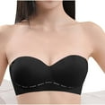 thumbnail image 5 of HOMBOM Bras for Womens Summer Soft Cup Balconette Lightly Lined Brassiere Spaghetti Straps Wireless Black Comfort Bras 32A, 5 of 7