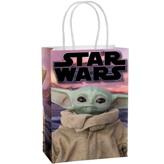 Star Wars Yoda Plastic Party Bags - 8 1/4"H x 5 1/4"W x 3"D | Multicolor - Pack of 8