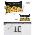 thumbnail image 2 of Summer Flowers Outdoor Head Resting Pillows with Insert Watercolor Sunflower Letter Print Black Background 1 Pack Waterproof Lumbar Pillows with Elastic Strap for Patio Recliner Beach Chair, 12"x20", 2 of 7