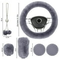 thumbnail image 3 of MesaSe 6 Piece Plush Car Accessories Set Plush Steering Wheel Cover Soft Fuzz Handbrake Gear Shift Cover Bling Mirror Ornament, 3 of 8
