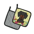 thumbnail image 2 of Easter Dachshund Black Tan Pair of Pot Holders, 2 of 3