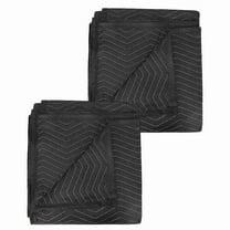 2Pcs Moving Blankets 40x72Inches Heavy Duty Packing Blankets for Moving Shipping Furniture Wrapping for Furniture-Black,2 * moving blankets,Black