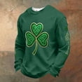 thumbnail image 2 of Mens St Patricks Day Sweatshirt Shamrock Irish Printed Waffle Shirts Crew Neck Pullover Long Sleeve T Shirts, 2 of 4