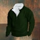 thumbnail image 1 of Blusa y camisa de manga larga con cuello alto para hombre, sudadera informal con capucha, cuello alto retro, cremallera, manga larga, holgada, blusa para hombre, 1 of 3