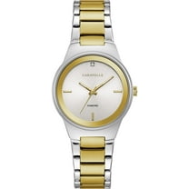 Caravelle Designed By Bulova Women's Two Tone Diamond Dial Watch 45P108
