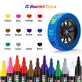 SUPKIZ Paint Markers Pens, 12 Colors OilBased Waterproof Fancy Paint