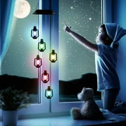 QiShi Color-Changing Solar Powered Lanterns Wind Chime Wind Moblie LED Light, Spiral Spinner Windchime Portable Outdoor Chime for Patio, Deck, Yard, Garden, Home